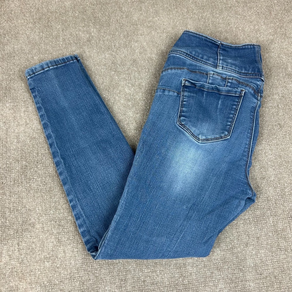 Wax Jean Tummy That I'm Beautiful Jeans Womens 7 Blue Denim Stretch Button Fly